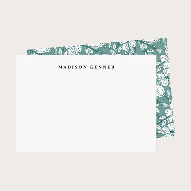 Tarjeta De Agradecimiento Fondo de hojas florales verdes y blancas (Subido por el creador)