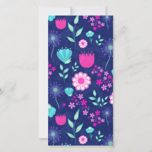 Tarjeta De Agradecimiento Fondo de patrón floral corto