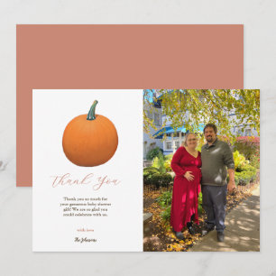 Tarjeta De Agradecimiento Fondo de terracota naranja de otoño para baby show