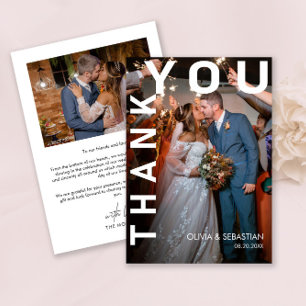 Tarjeta De Agradecimiento Fondo de texto superpuesto blanco simple moderno p