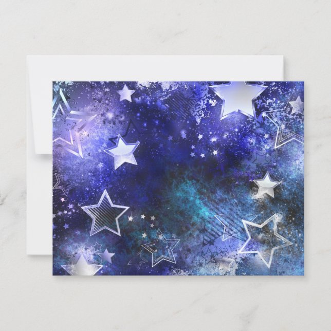 Tarjeta De Agradecimiento Fondo espacial con estrellas (Anverso)