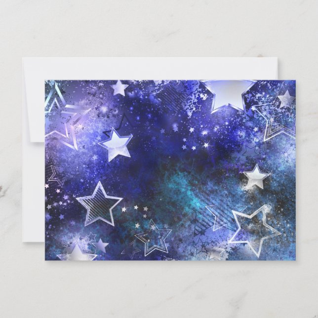 Tarjeta De Agradecimiento Fondo espacial con estrellas (Anverso)