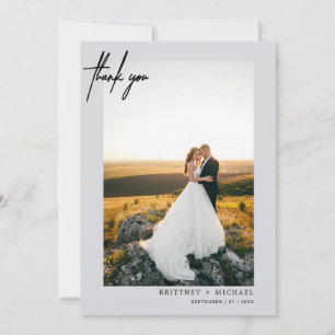 Tarjeta De Agradecimiento Fondo gris foto moderno con letras a mano