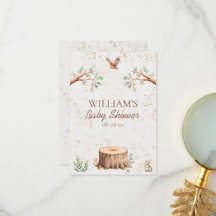 Fondo personalizado para baby shower Boho Woodland