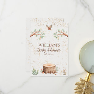 Tarjeta De Agradecimiento Fondo personalizado para baby shower Boho Woodland