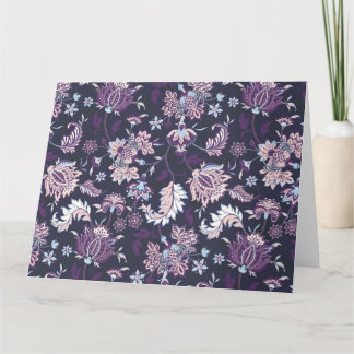 Tarjeta De Agradecimiento Fondo púrpura Gran Floral Patrón sin soldadura