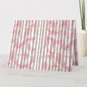 Tarjeta De Agradecimiento fondo rayado rosa y blanco
