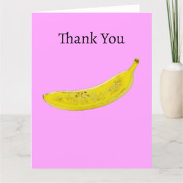 Tarjeta De Agradecimiento Fondo rosa del arte pop Banana