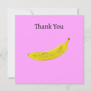 Tarjeta De Agradecimiento Fondo rosa del arte pop Banana