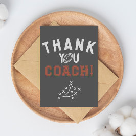 Tarjeta De Agradecimiento Football Coach End of Season Folded