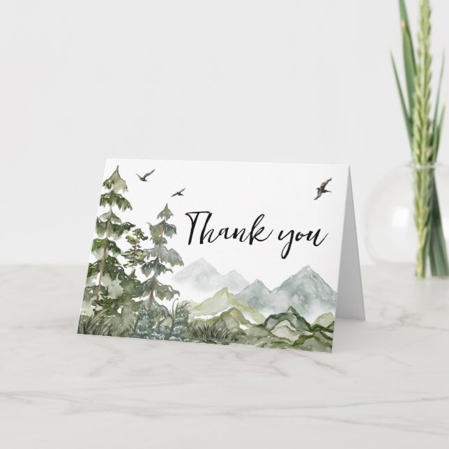 Tarjeta De Agradecimiento Forest Adventure Baby Shower (Anverso)