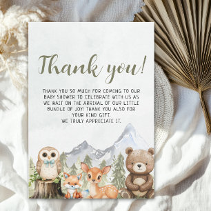 Tarjeta De Agradecimiento Forest Adventure Baby Shower for Boy