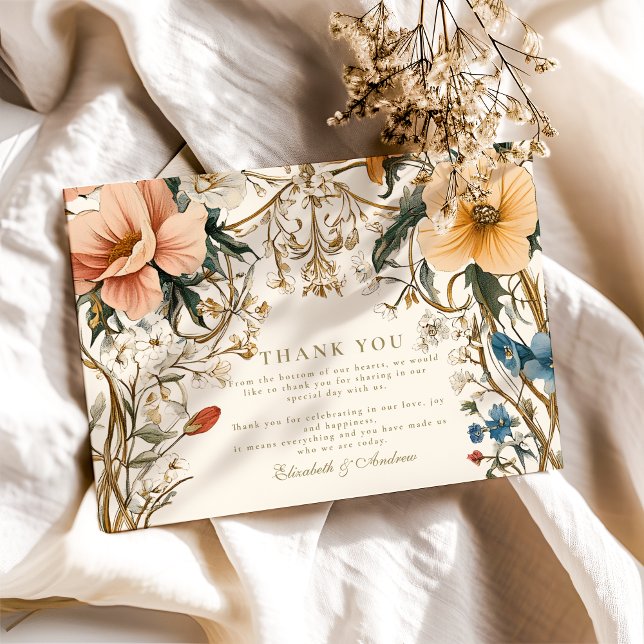 Tarjeta De Agradecimiento Forest Floral Fern Boda (Subido por el creador)