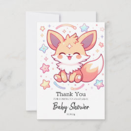 Tarjeta De Agradecimiento Forestal encantado Fox Baby Shower