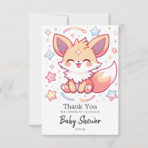 Tarjeta De Agradecimiento Forestal encantado Fox Baby Shower