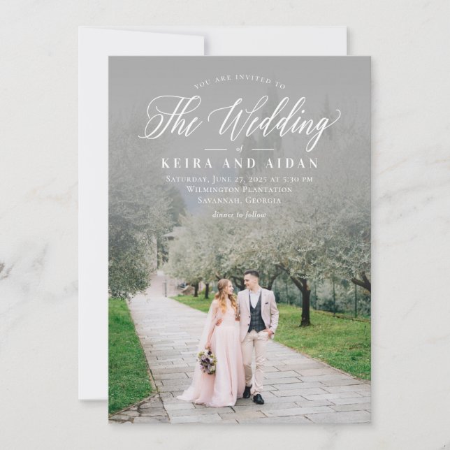 Tarjeta De Agradecimiento Forever Classic Photo Wedding Invitation FCL (Anverso)