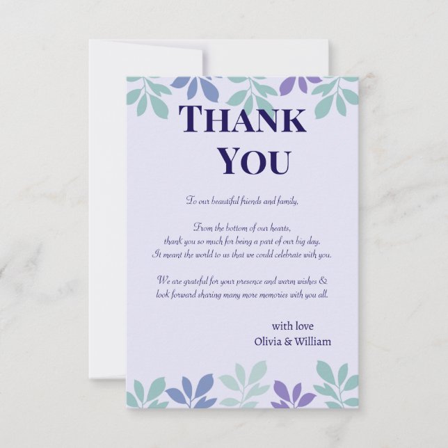 Tarjeta De Agradecimiento Forever Comienza Aquí: Un Boda (Anverso)