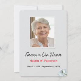 Tarjeta De Agradecimiento Forever in Our Hearts Photo Funeral Memorial