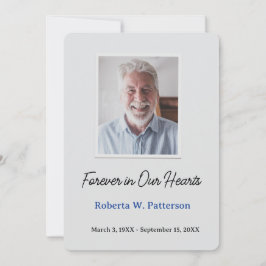 Tarjeta De Agradecimiento Forever in Our Hearts Photo Funeral Memorial