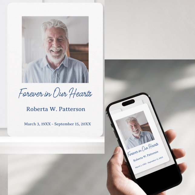 Tarjeta De Agradecimiento Forever in Our Hearts Photo Funeral Memorial (Forever in Our Hearts Photo Funeral)