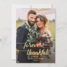 Forever Thankful Gold Caligraphy 2 Photo Boda