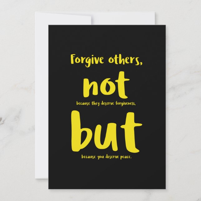 Tarjeta De Agradecimiento Forgive others beacuse you deserve peace yellow.pn (Anverso)