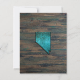 Tarjeta De Agradecimiento Forma de estado de Nevada Verde azulada