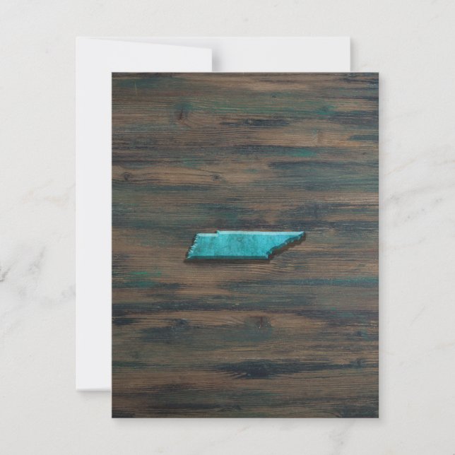 Tarjeta De Agradecimiento Forma de Tennessee Verde azulada (Anverso)