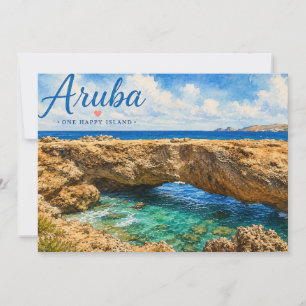 Tarjeta De Agradecimiento formación de roca del puente natural de Aruba Cari