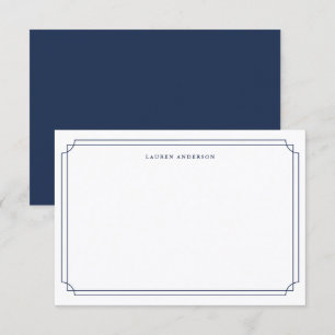 Tarjeta De Agradecimiento Formal azul marino y borde blanco elegante