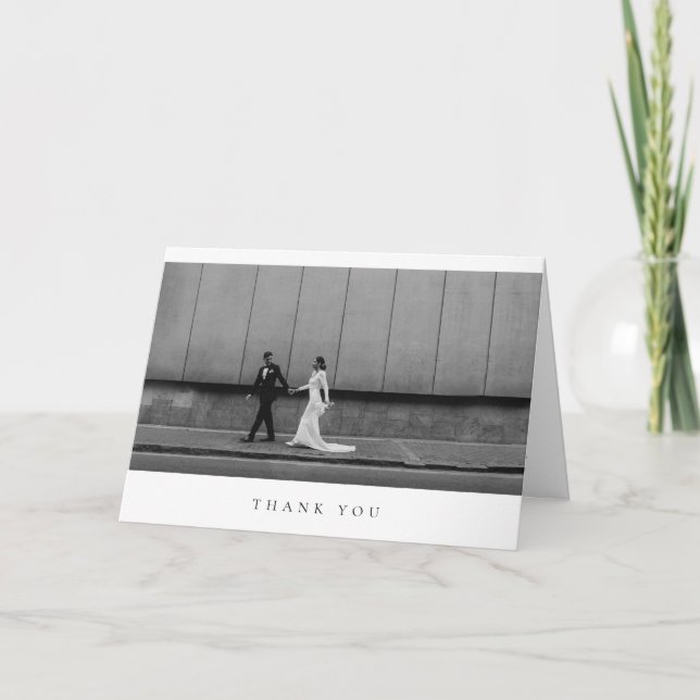 Tarjeta De Agradecimiento Formal Classic Wedding Photo Folded Thank You Card (Anverso)