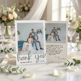 Tarjeta De Agradecimiento  Formal Classic Wedding Photo Thank You Card