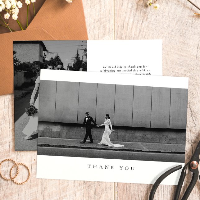 Tarjeta De Agradecimiento Formal Classic Wedding Photo Thank You Card (Subido por el creador)