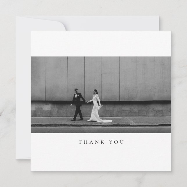 Tarjeta De Agradecimiento Formal Classic Wedding Photo Thank You Card (Anverso)
