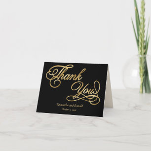 Tarjeta de agradecimiento formal de caligrafía de