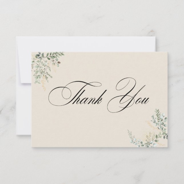Tarjeta De Agradecimiento Formal Elegant Thank You Card (Anverso)
