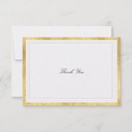Tarjeta De Agradecimiento Formal Modern Classic Elevated Gold Pearl Wedding