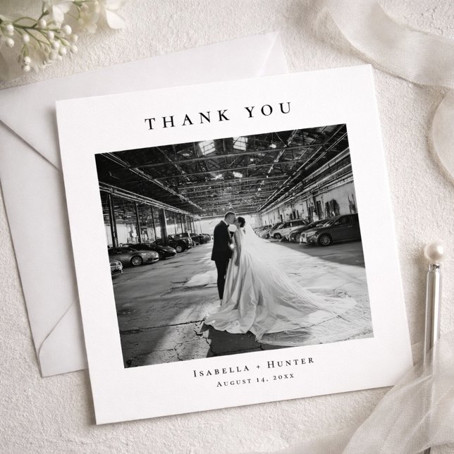Tarjeta De Agradecimiento Formal Wedding Photo Thank You Card With Note (Subido por el creador)