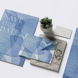 Tarjeta De Agradecimiento Formas acuarelas modernas