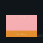 Tarjeta De Agradecimiento Formas geométricas simples Naranja rosa Ducha de n<br><div class="desc">Tarjeta de agradecimiento a los personalizados Formas Geométricas Simples Rosa y Naranja Moderno Ducha Bridal</div>