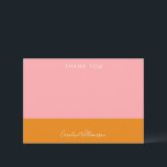 Tarjeta De Agradecimiento Formas geométricas simples Naranja rosa Ducha de n<br><div class="desc">Tarjeta de agradecimiento a los personalizados Formas Geométricas Simples Rosa y Naranja Moderno Ducha Bridal</div>