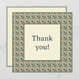 Tarjeta De Agradecimiento Formas para diamantes en tonos neutros