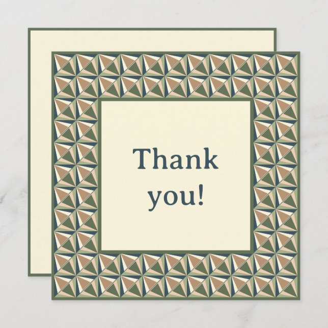Tarjeta De Agradecimiento Formas para diamantes en tonos neutros (Anverso / Reverso)