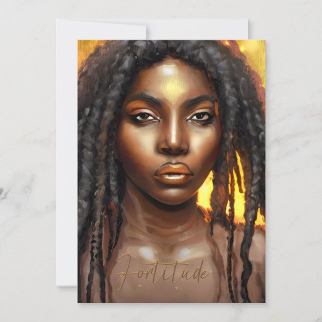Tarjeta De Agradecimiento Fortitude African American Art Frameable Card (Anverso)