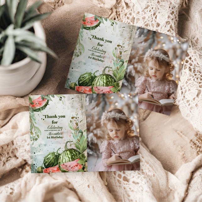 Tarjeta De Agradecimiento Foto 1 Cumpleaños de la sandía (Subido por el creador)