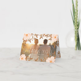 Tarjeta De Agradecimiento Foto acuarela Floral Boda moderno