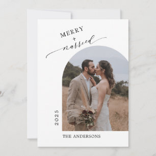 Tarjeta De Agradecimiento Foto Arch Moderno Merry Casado RecientementeWed
