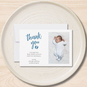 Tarjeta De Agradecimiento Foto Baby Shower del niño