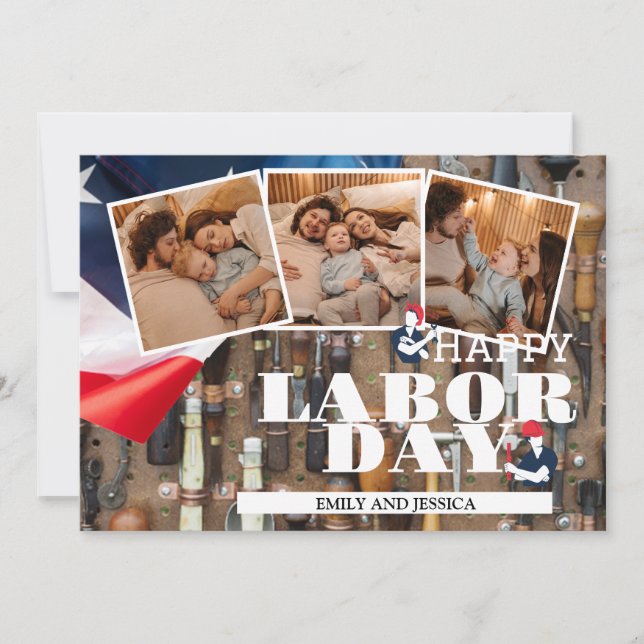 Tarjeta De Agradecimiento Foto: bandera patriótica estadounidense del Día de (Anverso)