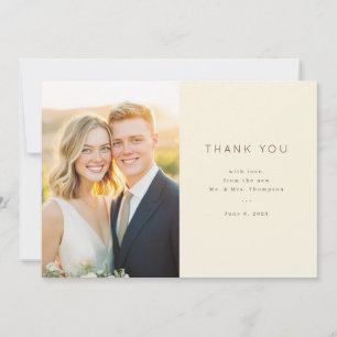 Tarjeta De Agradecimiento Foto beige elegante agradecida
